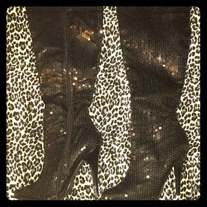 Ellie Sequin Stiletto Knee Boots